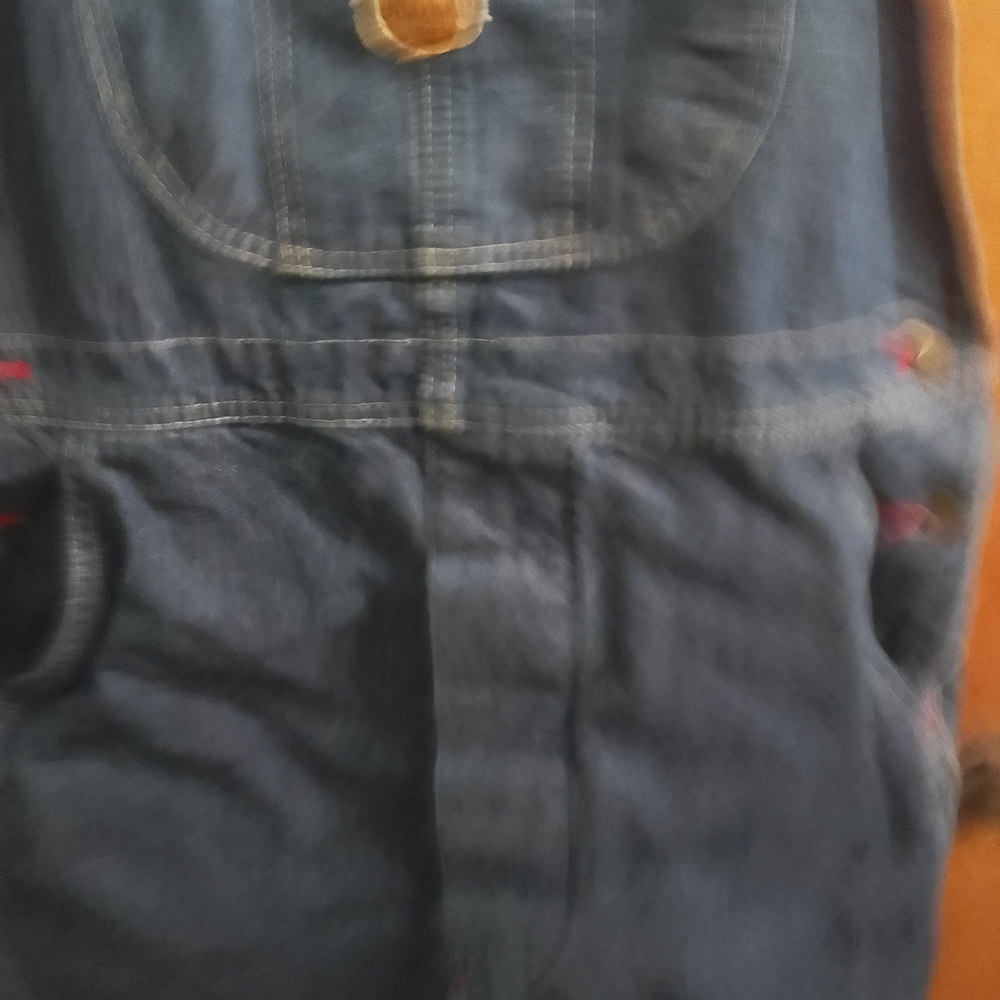 Classic Dark Wash Mens Red Cap Bib Denim Overalls 34/32 - Picture 13 of 16